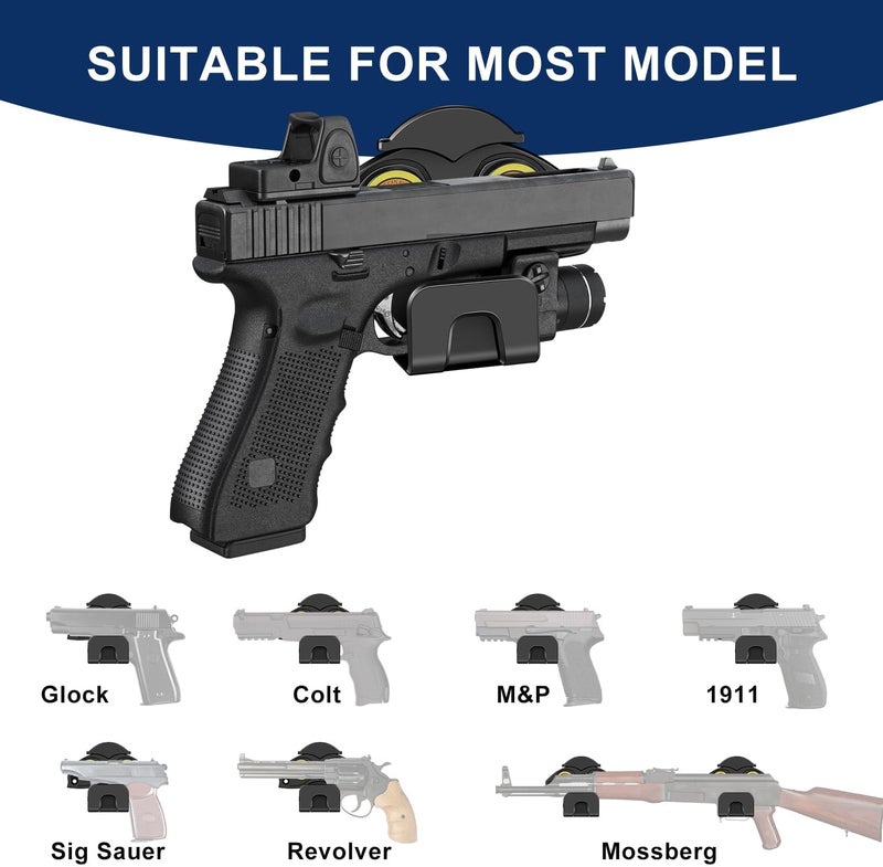 GFOLDER Magnetic Gun Mount, Gun Magnet for Handgun Rifle Shotgun Pistol Revolver, Concealed Gun Magnet Mount for Vehicle Truck Desk Wall, Magnetic Gun Mount Rack with Trigger Guard Protection - Image 5